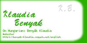 klaudia benyak business card